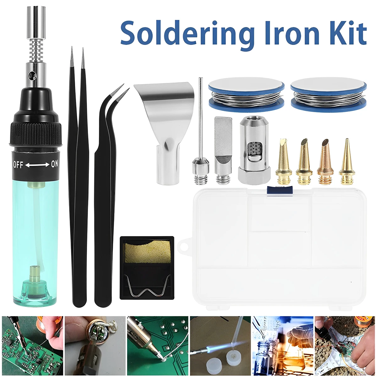 Portable Gas Soldering Iron Large Capacity Gas Solder Kit Torch Gun