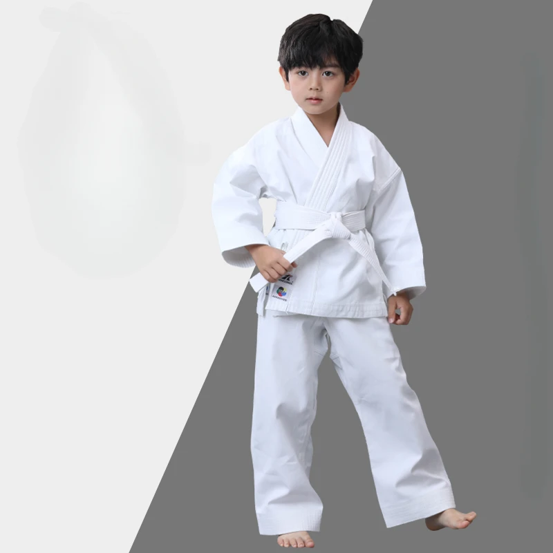 

Детский тренировочный костюм для карате WKF10OZ из чистого хлопка для взрослых мужчин и женщин студентов колледжа тренировочный костюм для каратэ соревнований