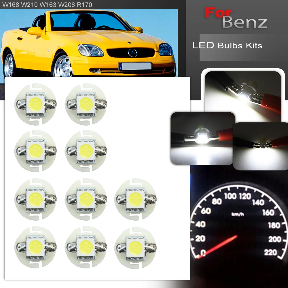 10Pcs T5 B8.4D T10 Led Lamp Instrumentenpaneel Cluster Speedo Dash