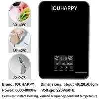 Chauffe-eau instantané pour douche, robinets de salle de bain, robinet de cuisine, chauffe-eau électrique 220V 8000W, affichage numérique, température réglable 3