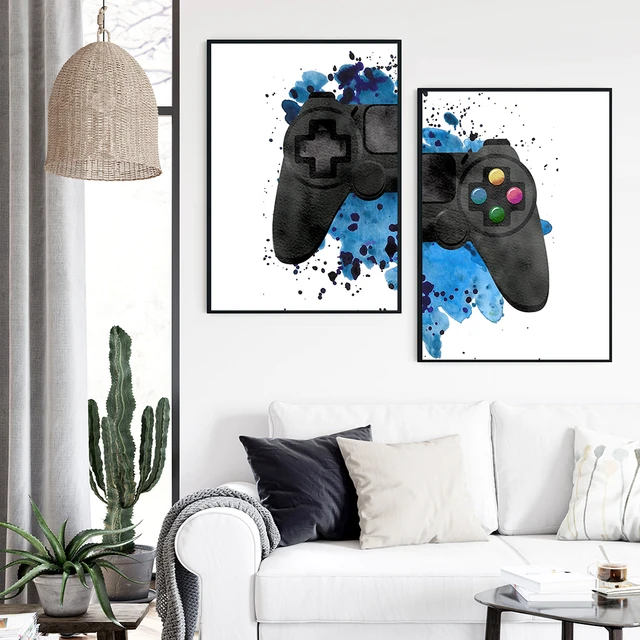 Póster de Gamer Room para niños, decoración de Gamer, pintura en lienzo,  imágenes de Playstation, arte