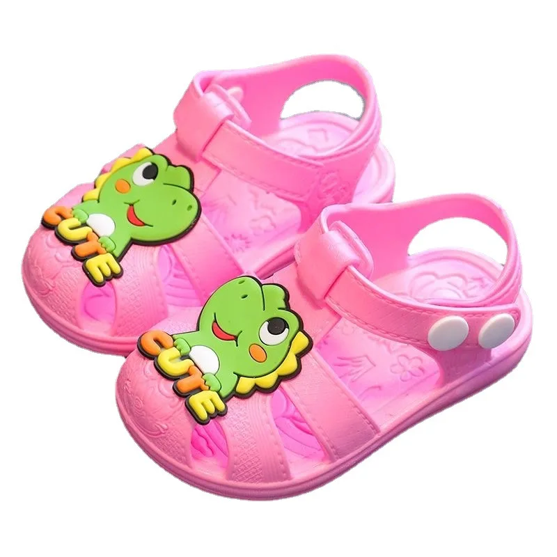 Baby Sandals Summer Closed Toe Kids Beach Shoes PVC Cartoon Soft Sole Toddler Shoes Infant Boys Girls Non-slip Garden Sandals
