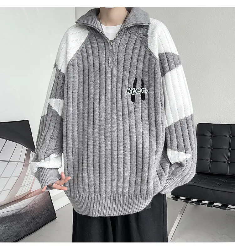 Description Picture 6 of itemMale Jumper Solid Sweater Pullover Knit New in Sweaters Korean Popular Clothes Luxury Clothing Men's Winter Sweater Knitwear