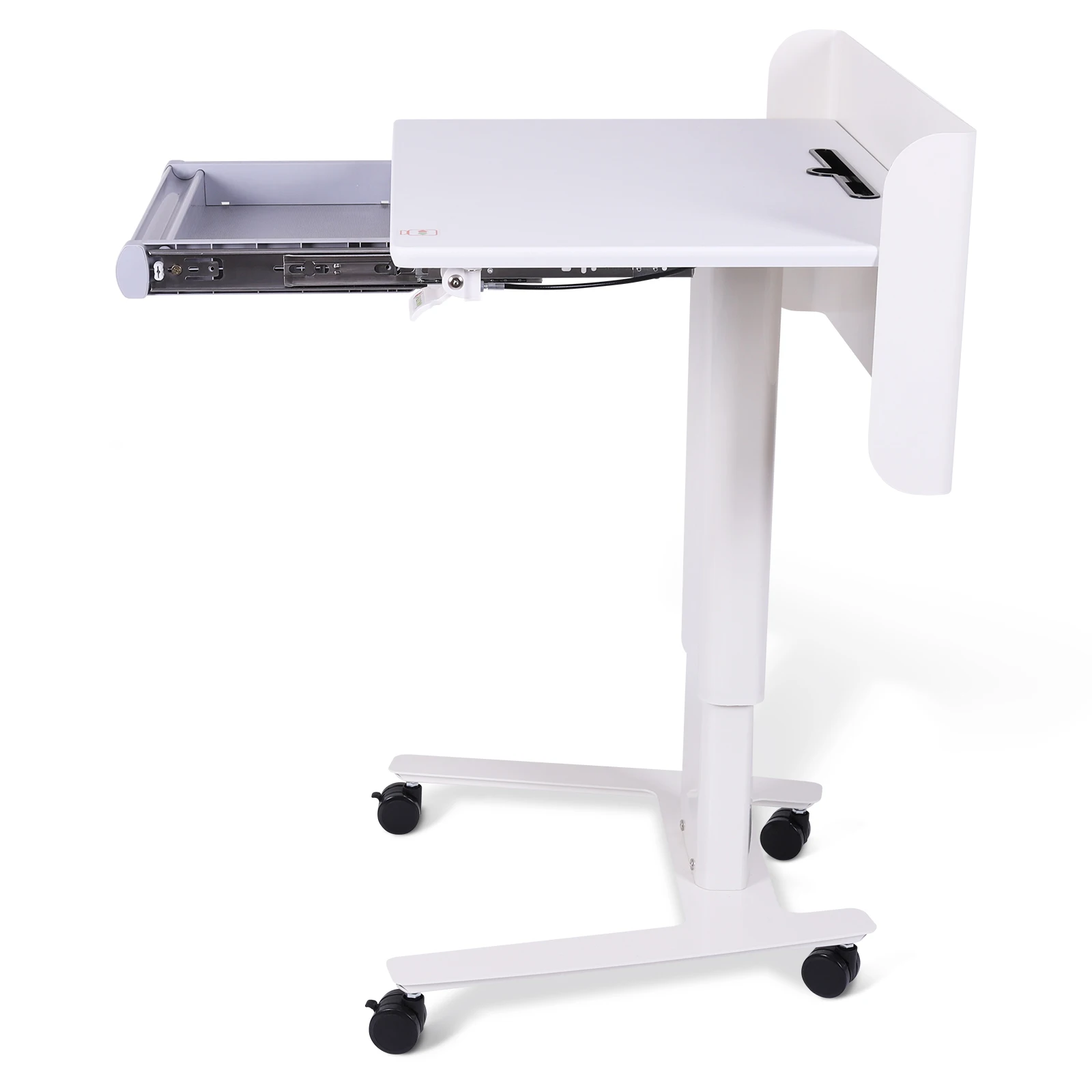 Mobile Metal Lectern with Wheels Adjustable Height Reception Desk Office Conference Lectern Table for Church & Events