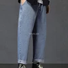 Autumn Spring Large Size Jeans For Men Waist 145cm Cotton Loose Trousers 6XL 7XL 5