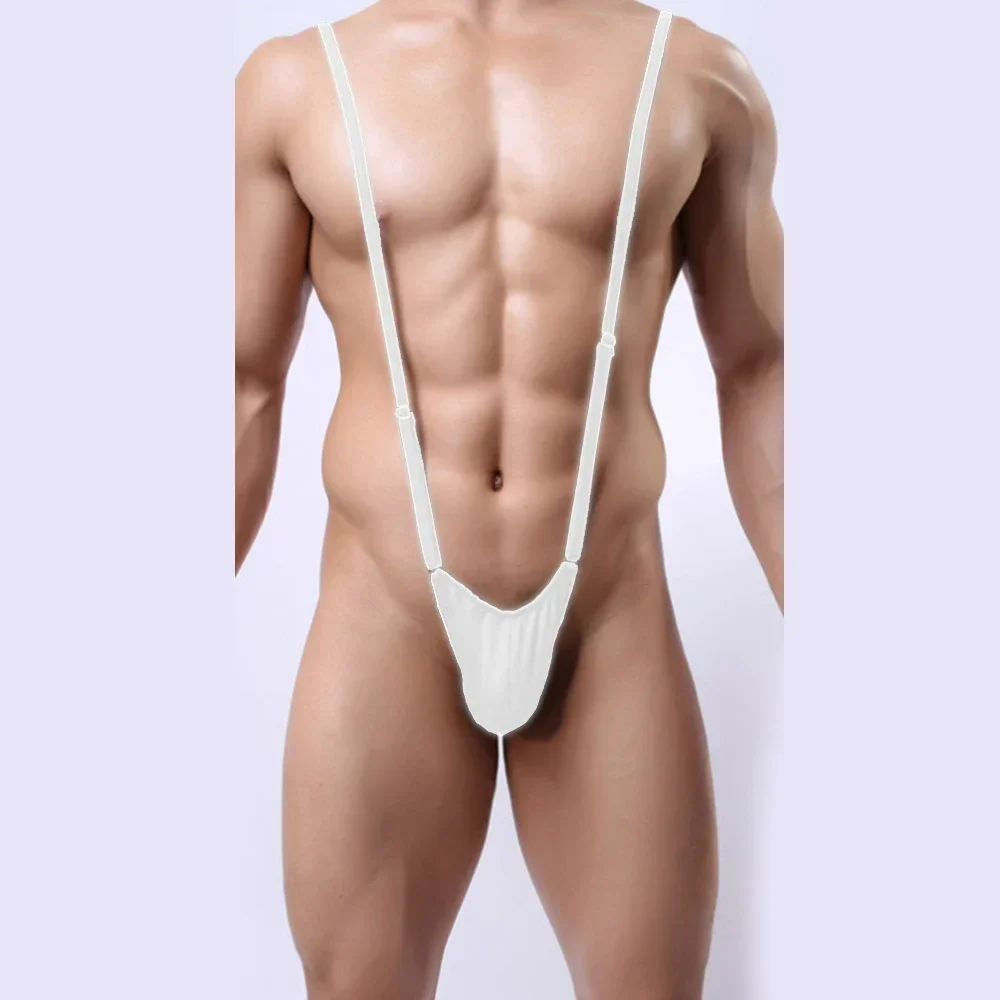 Men Lingerie Briefs Men Bodysuit Jumpsuit Sexy Jockstrap Bulge Pouch Briefs Suspender Bodysuit Adjustable Backless