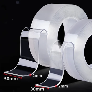 1/3/5M NANO เทปเทปสองด้านโปร่งใสไม่มี Trace Reusable เหนียวเหนียวกันน้ํากาวเทป Home Wall เทป 1
