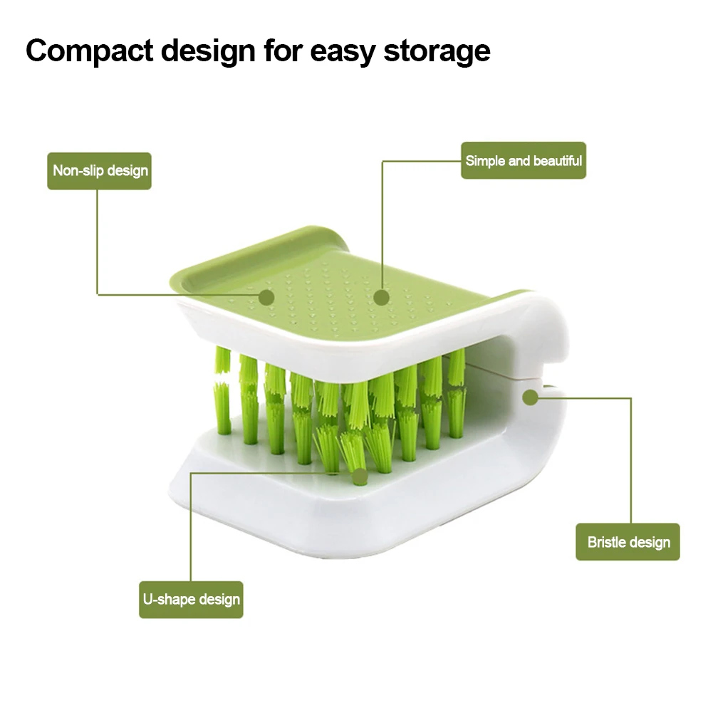 Car Interior Seat Belt Cleaning Special Tool Double Sided U Type Folding Tray Sponge Diamond Brush U Shape Kitchen Washing Tool 4