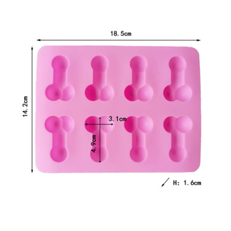 Penis Shape Silicone Chocolate Mold For Bachelorette Bachelor Party Sexy Funny Dick Ice Cube Tray Candy Pene Cake Decoration