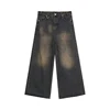 Summer Men Baggy Jeans Unisex Vintage American Style Straight Wide Leg Denim Pants Fashion Brand Hot Sale Casual Trousers