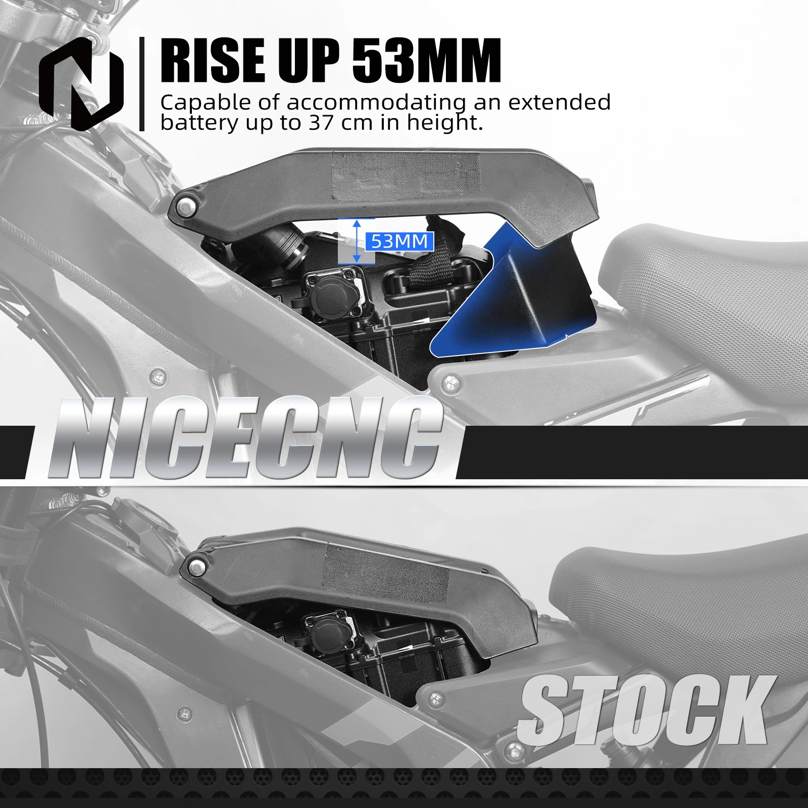 NICECNC Für Sur-Ron Surron Light Bee X S L1E Segway X160 X260 Motocross Batterie Lock Erhöhen Code & 5 cm Aufstieg Sitz Riser Halterung – Detail 3