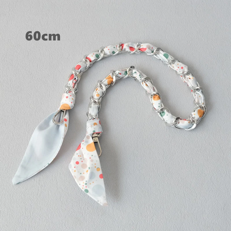 Neue Mode Marke Frau Handtasche Zubehör Ketten Abnehmbare Blumen Druck Metall Seide Schulter Gurt Frauen DIY Kette Tasche Griffe – Detail 19