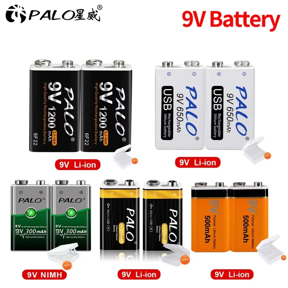 9V Rechargeable Battery Lithium Li-ion 9 Volt 6F22 Ni-MH Ni MH 9V Crown Battery for Multimeter KTV Microphone Metal Detector rechargeable lithium batteries,rechargeable nickel metal hydride batteries