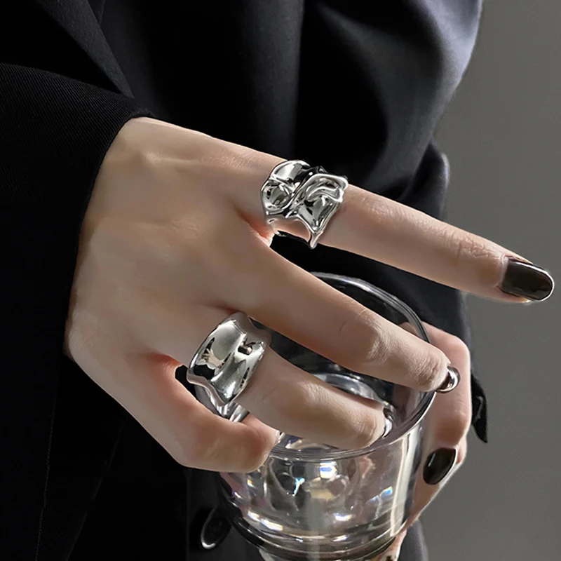 Vintage Handmade Opening Ring for Women Fashion Geometric Wide Punk Metal Rings Jewelry Gift finger rings fashion rings fashion ring metal rings punk rings