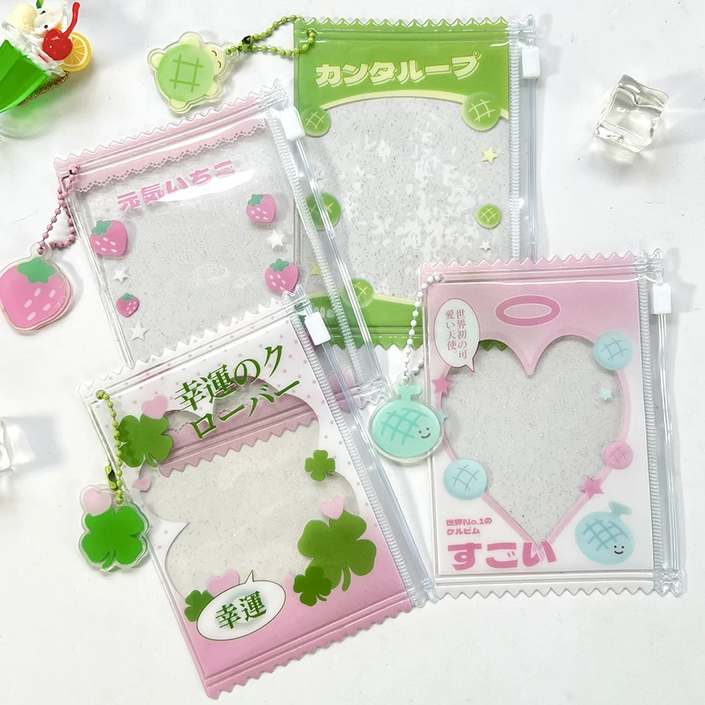 Cute Transparent Shiny Candy Bag Korean Photocard Holder Card Sleeves 3-inch Photo Card Holder Films Game Cards Protector