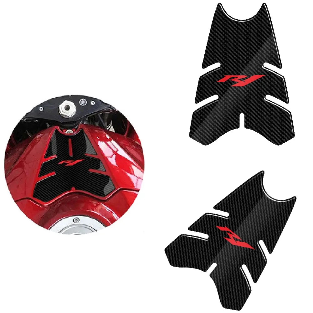 For Yamaha YZF-R1 R1 R 1 2007 2008 3D Carbon Look Front Gas Fuel Tank Cover Protector Tank Pad