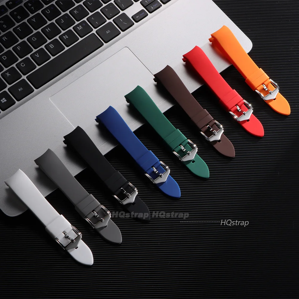 Universal Curved End Silicone Waterproof Sport Wristband - Soft, Comfortable Strap for All Genders