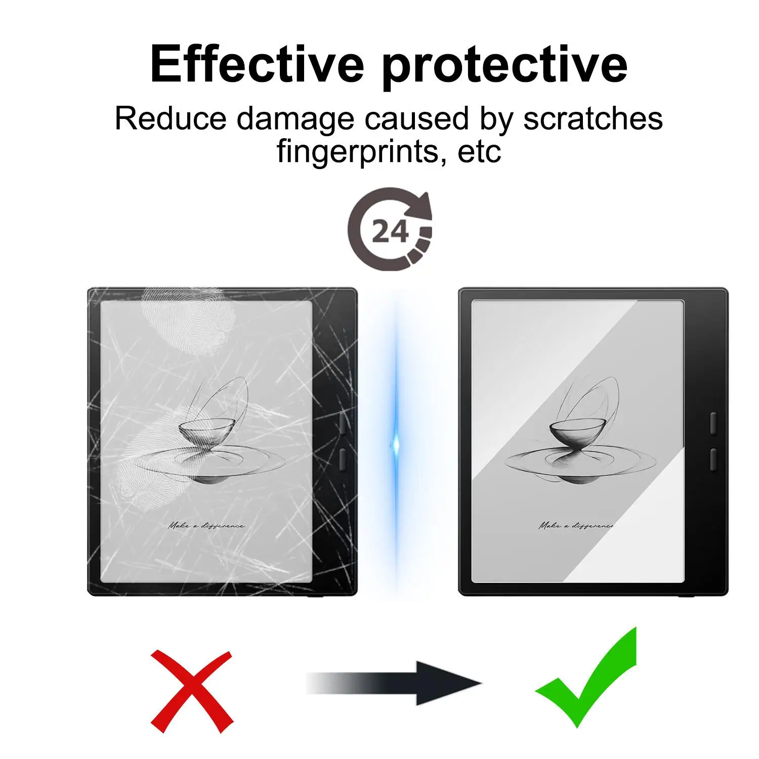 Soft Matte Anti-Fingerprint Screen Protector with Nano-Coated PET Film