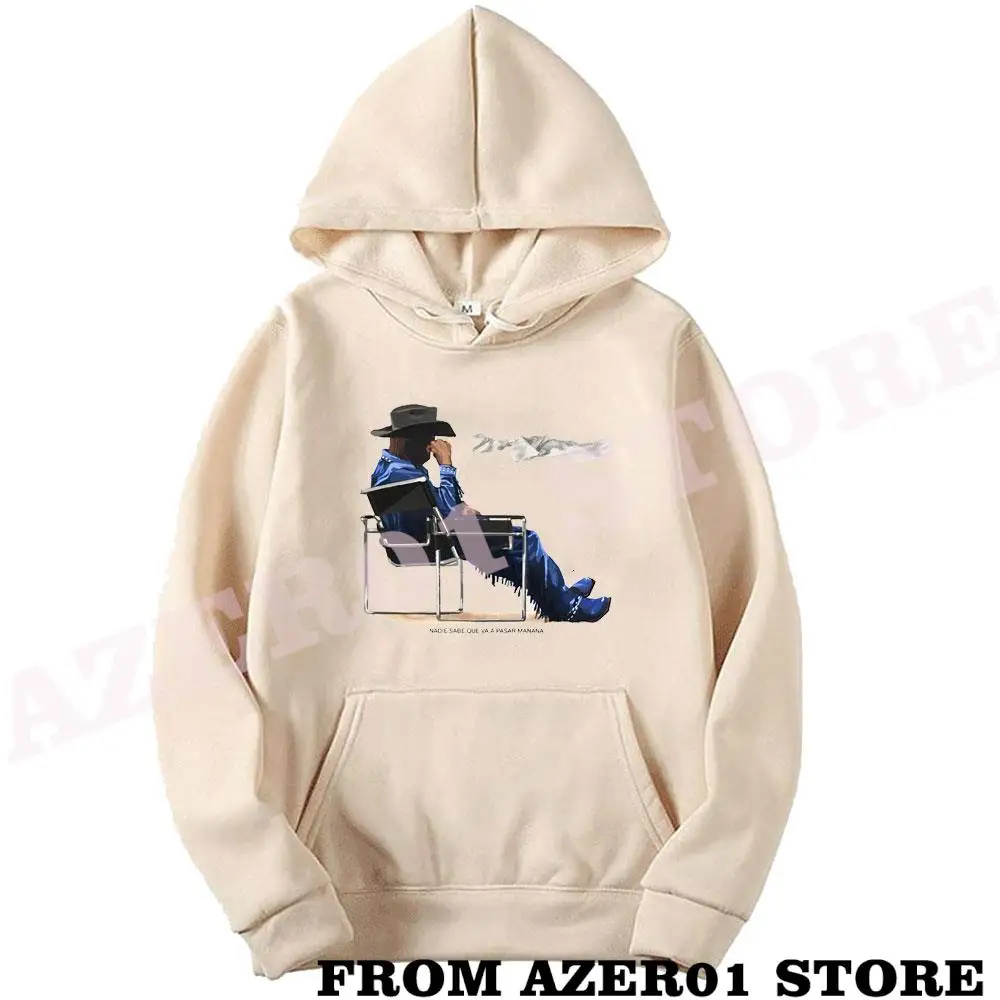 

Bad Bunny Nadie Sabe Lo Que Va a Pasar Manana Merch Sitting Cowboy Hoodies Winter Men/Women Hooded LongSleeve Logo Sweatshirt