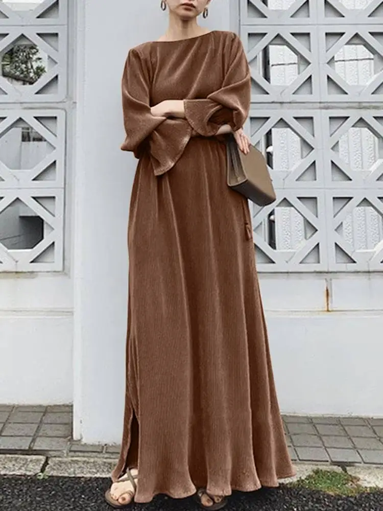 

Solid Abayas for Women Simple Ethnic Style Fashion Long Dress Muslim Dress Musulmane Dubai Abaya Turkey Islam Arabic Muslim Robe