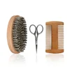 Two-sided Boar Bristle Men's Shaving Brush Portable Barber Natural Beech Beard Brushes Comb for Facial Cleaning Mustache Tools 6