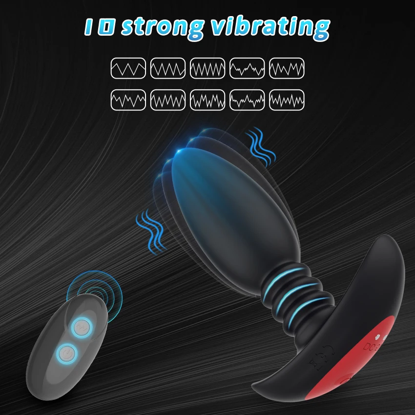 Vibratore anale per uomo e donna gay, telecomando senza fili, vibratore telescopico rotante, dildo, prostata M_voghion.com