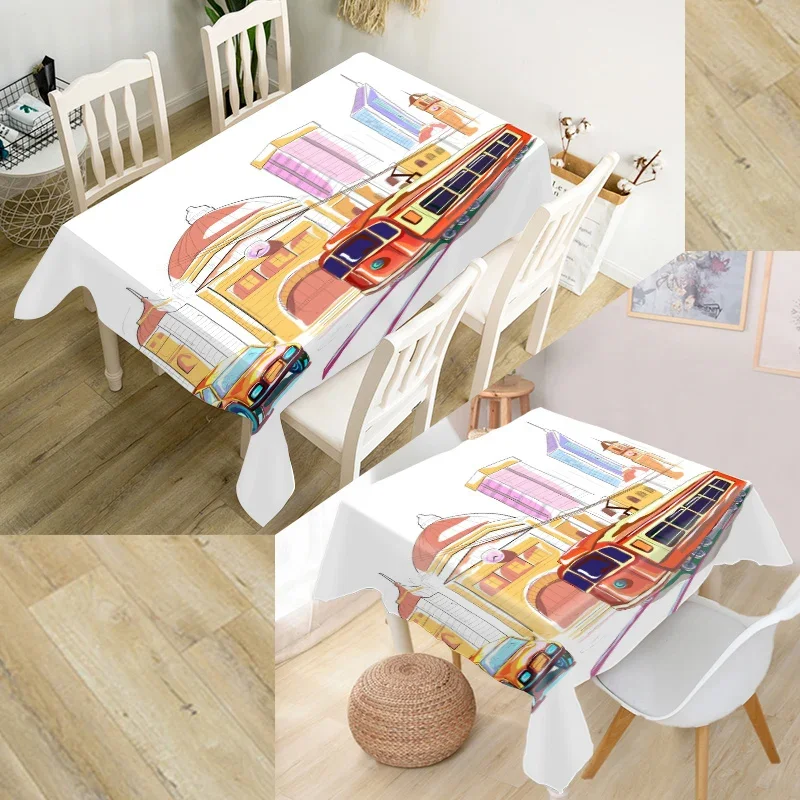 

Nordic Style Vehicles Background Tablecloth Decor Oxford Fabric Square/Rectangular Dust-proof Table Cover Home Decor TV Cover