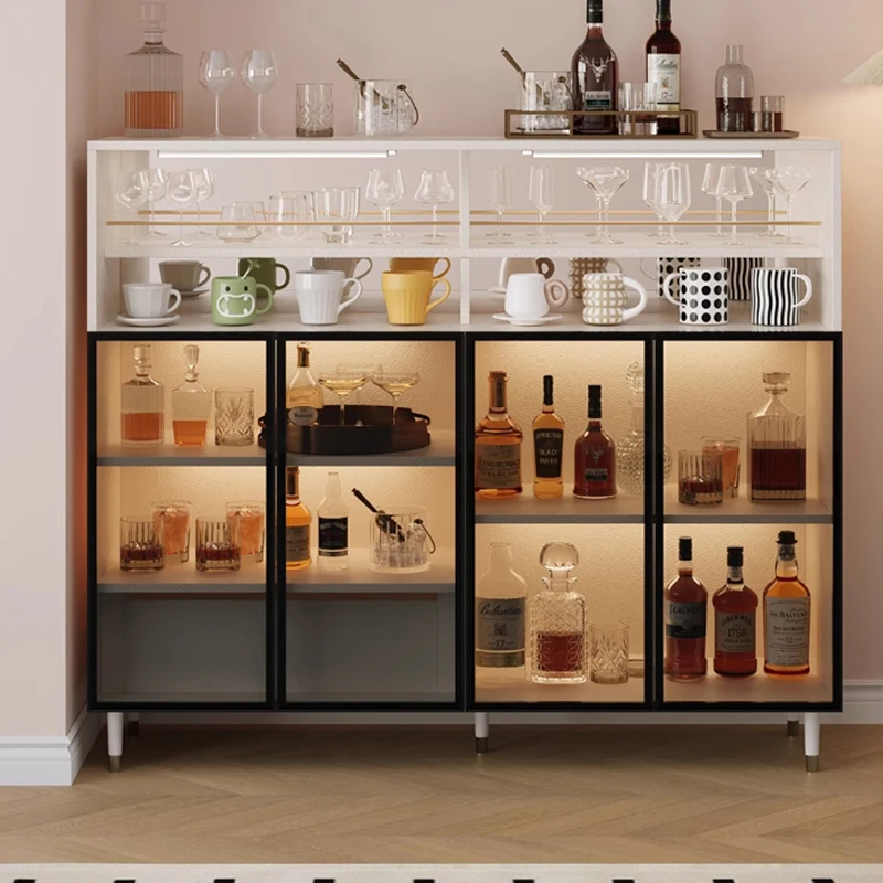 Showcase Living Room Bar Cabinet Coffee Shelves Open Glass Display Cabinet Decoration Corner Vetrina Esposizione Bar Furniture