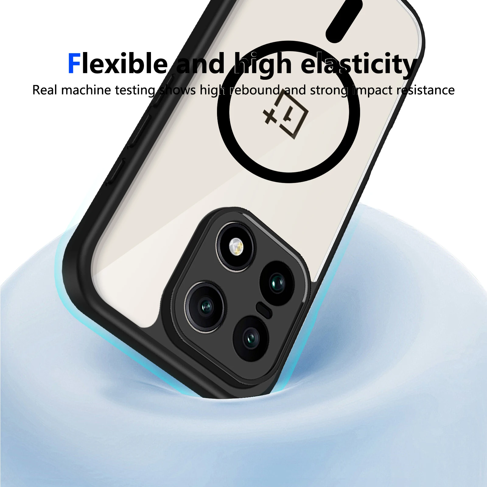 Luxury Clear Magnetic Phone Case with Frosted Bumper Armor Cover