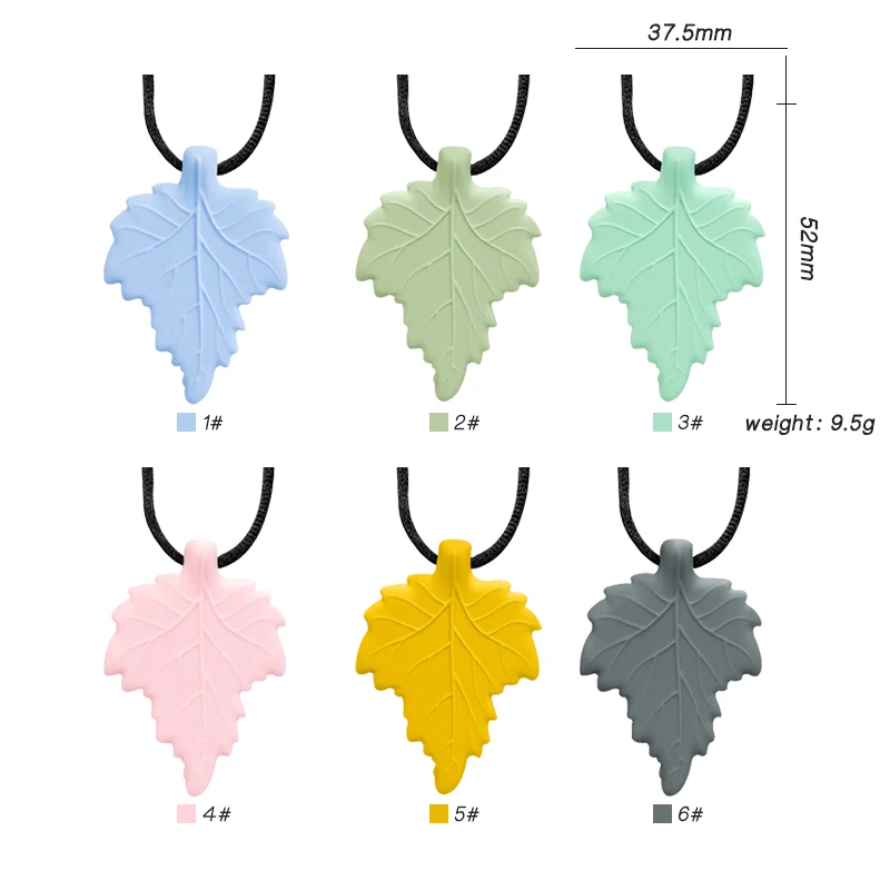 1ps Baby Silicone Teether Kids Chew Necklace Sensory Chewy Pendant Oral Motor Toys Therapy Tools for Autism ADHD chidren's goods 4