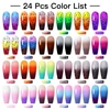 MEET ACROSS 44/60/24/12Pcs Thermal Gel Polish Set Temperature Gradient Changing Nail Art Gel Varnishes Manicure Set For Nails 4