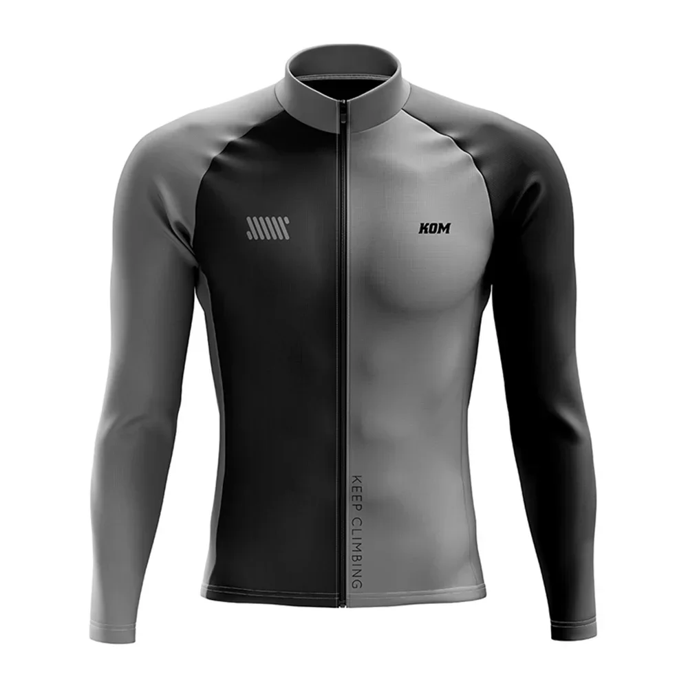 Kom Cycling Sportswear Men's Long Sleeve Winter Thermal Fleece Warm Bike Clothing Ciclismo Jaqueta Corta Vento Bike Team Jackets