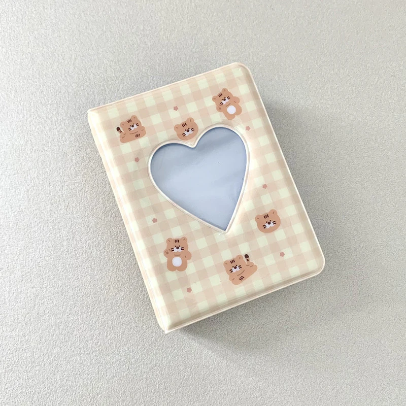 Cute Bear Photo Album 3 Inch Love Heart Hollow Picture Storage Case Kpop Card Binder Name Card Book Photocard Holder 36 Pockets photo album
