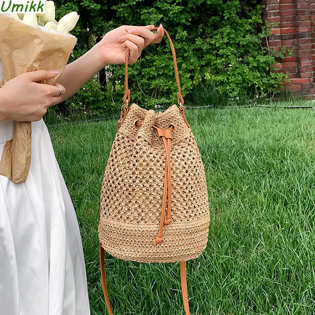 Woven Bucket Crossbody Bag