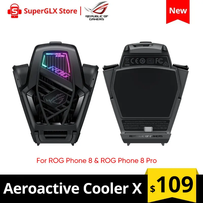 Asus Rog Aeroactive Cooler X Per Rog Phone 8 & Rog Phone 8 Pro Cooler Fan Cooler Fan Holder Rog Gaming Phone Accessori