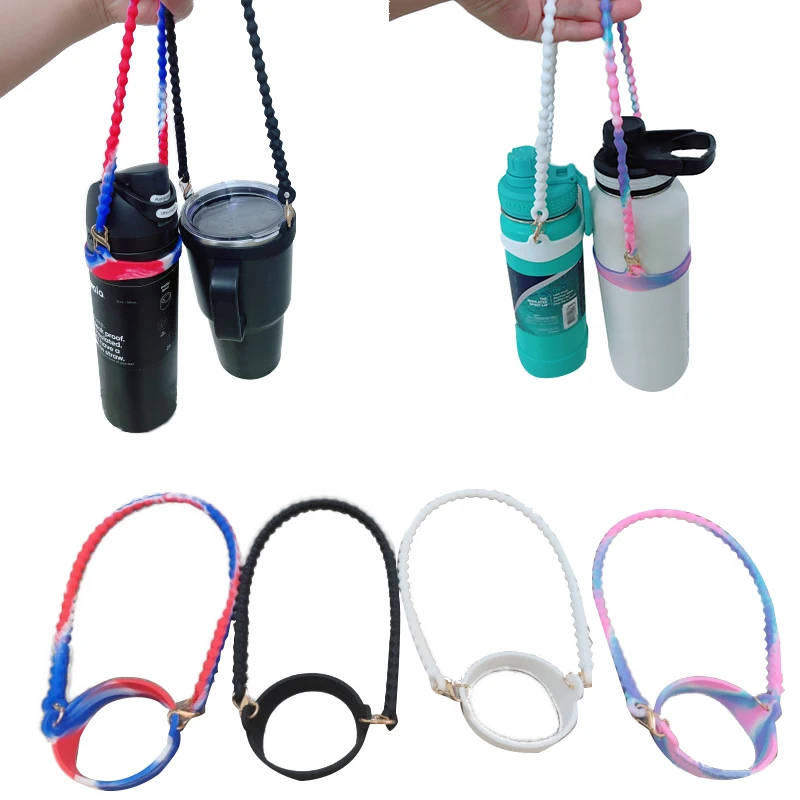 5/10PCS Durable Silicone Water Bottle Holder Clip Hook Carrier with  Carabiner attachment Key Ring Fits Any Disposable Water Bottles for Outdoor