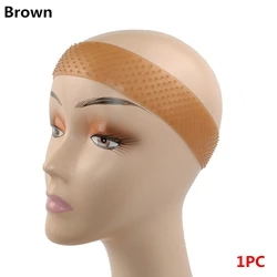 Silicone Adjustable Non - Slip Wig Grip Headband (Dark Brown)