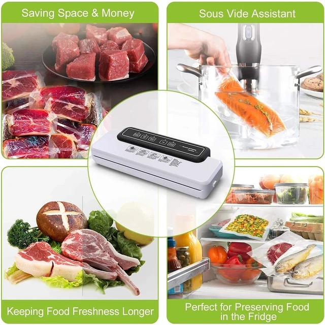 Konyhai Vákuumtömítő Erős Sous Szivattyúzó Geasser Tömítőgép Kannák Vákuumcsomagoló Élelmiszer -Tároláshoz Száraz És Nedves Módok Csomagolás - Image 6