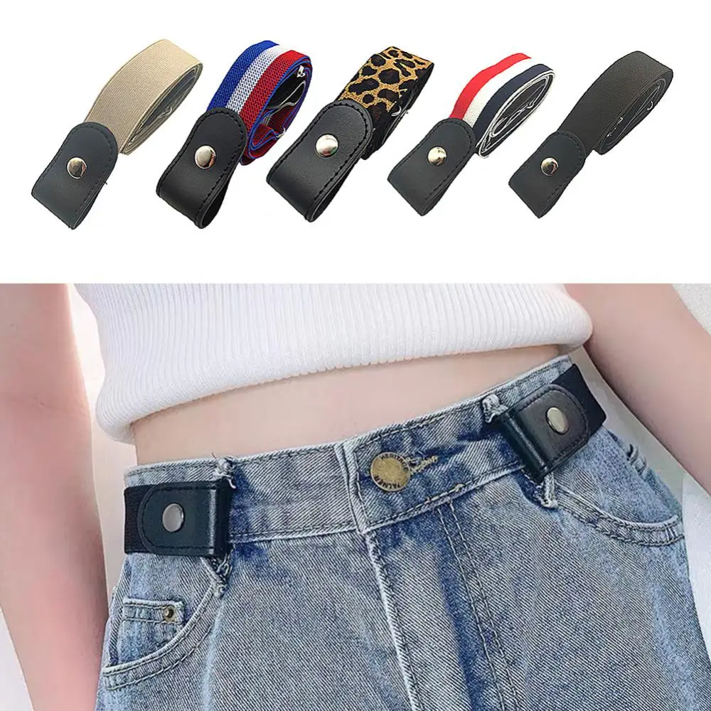 BuckleFreeElasticBeltNoBuckleStretchCanvasWaistbandAdultChild