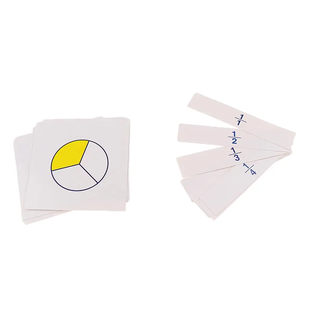 Kids Children Math Learning Cards Fraction for Montessori Educational 1 Kids children math learning cards fraction for montessori educational 1