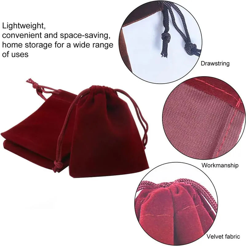Velvet Drawstring Bags Cloth Gift Bag Storage Pouch for Jewelry Wedding Party Candy 5/10Pcs 5x7-15x20cm