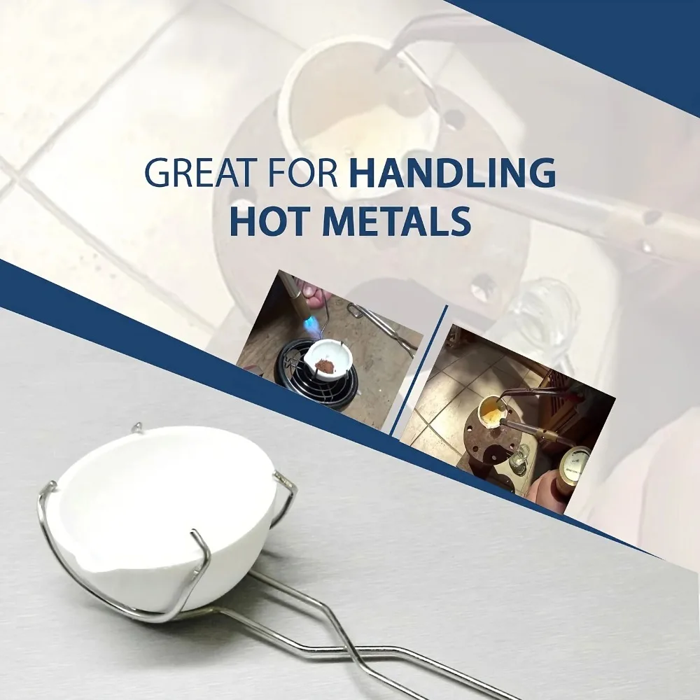 고온 석영 주조용 클립과 용해 용기 세트 (금, 은, 보석 주조, 금속 정제로 액세서리)