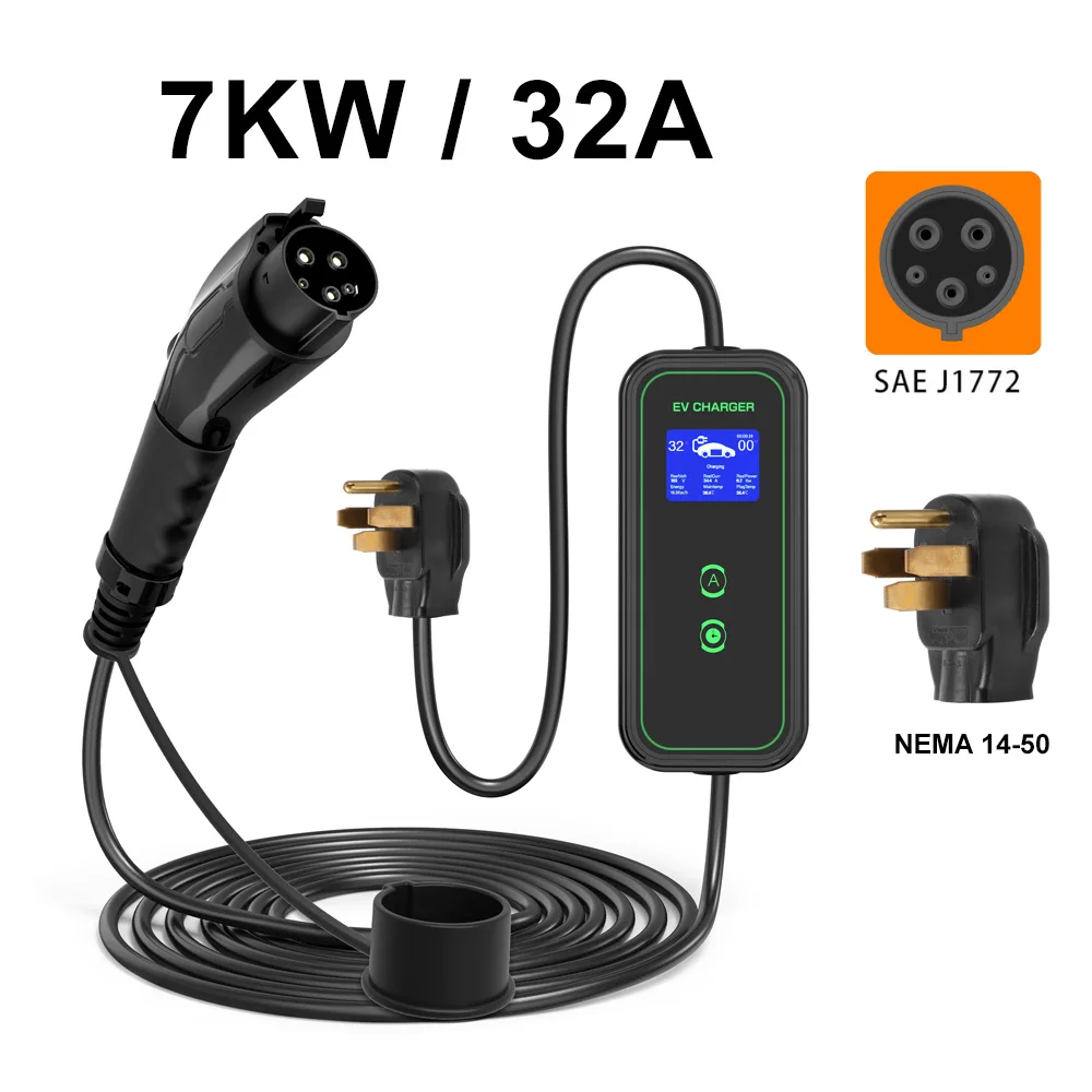 

Tesla Electric Car с Type 1 32A, портативное зарядное устройство для электромобилей и высокоскоростное автомобильное зарядное устройство для быстрой зарядки