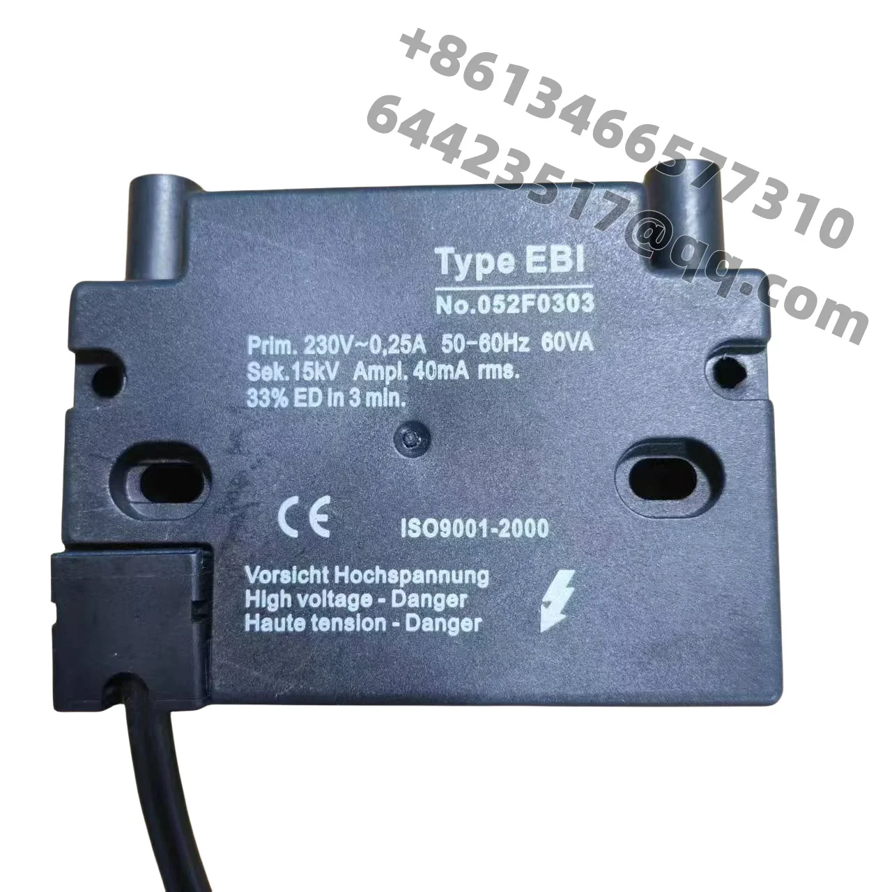 Ignition Transformer 2 Pole for Oil Burner or 1 Pole for Gas Burner 230V-15KV Type EBI