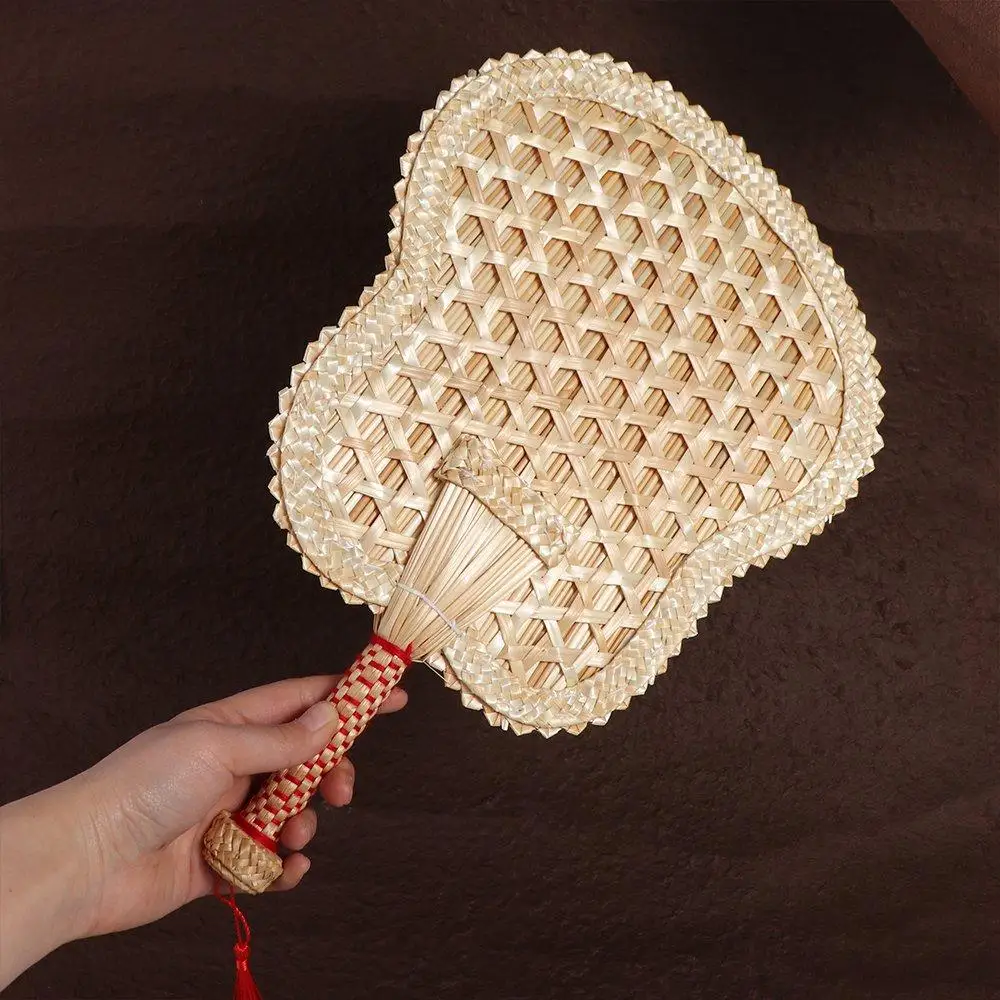 

Round Artificial Decorative Environmentally Friendly Hand-Woven Pushan DIY Home Decoration Cooling Fan Woven Fan Hand Fans