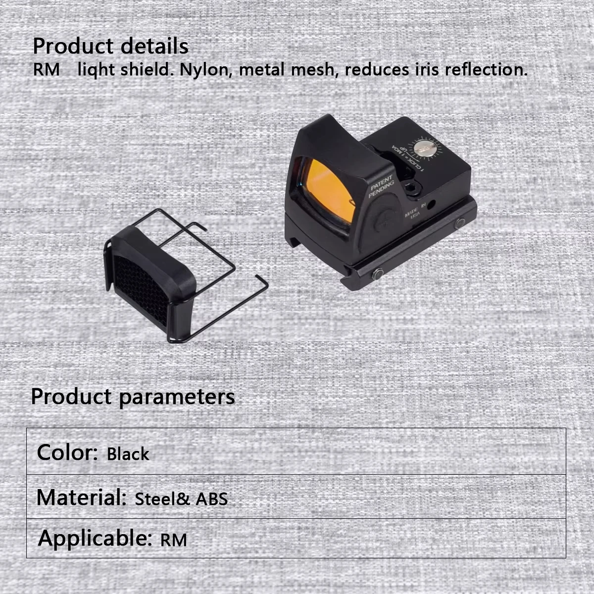 Anti-Reflection Device Killflash Protective Lens Honeycomb Metal Mesh Protector Cover Scope Cap FOR RM Red Dot Sight