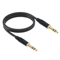 Premium 1/4 Inch TRS to TRS Stereo Audio Cable for Instruments and Amps - Multiple Lengths Available (2M)