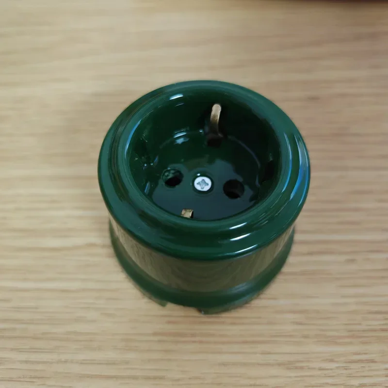 retro verde ceramica interruptor de alavanca redonda 03