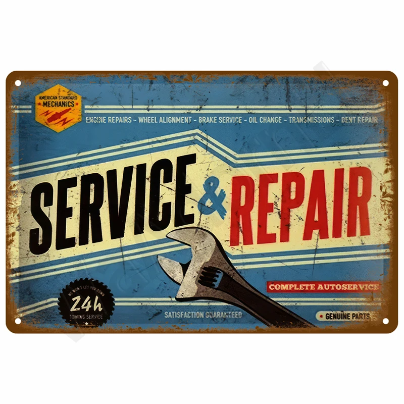 Retro Tin Sign Wall Art - Vintage Aesthetic Metal Plate Decor