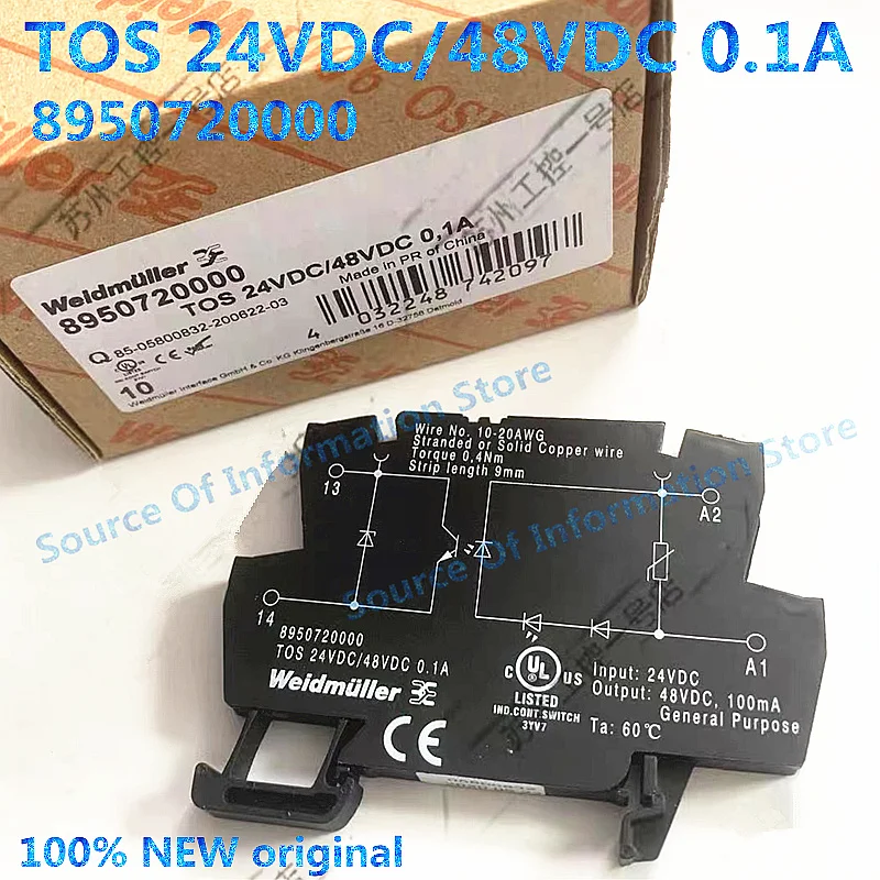 

10PCS TOS 24VDC/48VDC 0,1A Solid State Relay 8950720000 100% New original